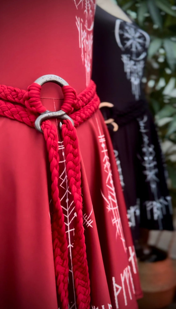 Norse Braided Belt: Viking Troll Cross Amulet, Larp Shieldmaiden Style