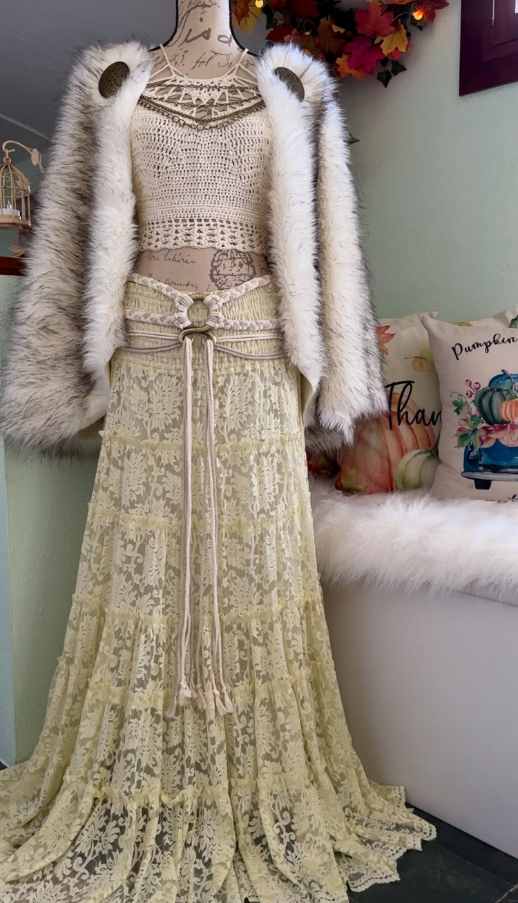 Alfheim Wedding Set, Norse Pagan Bridal Gown, Handfasting Outfit