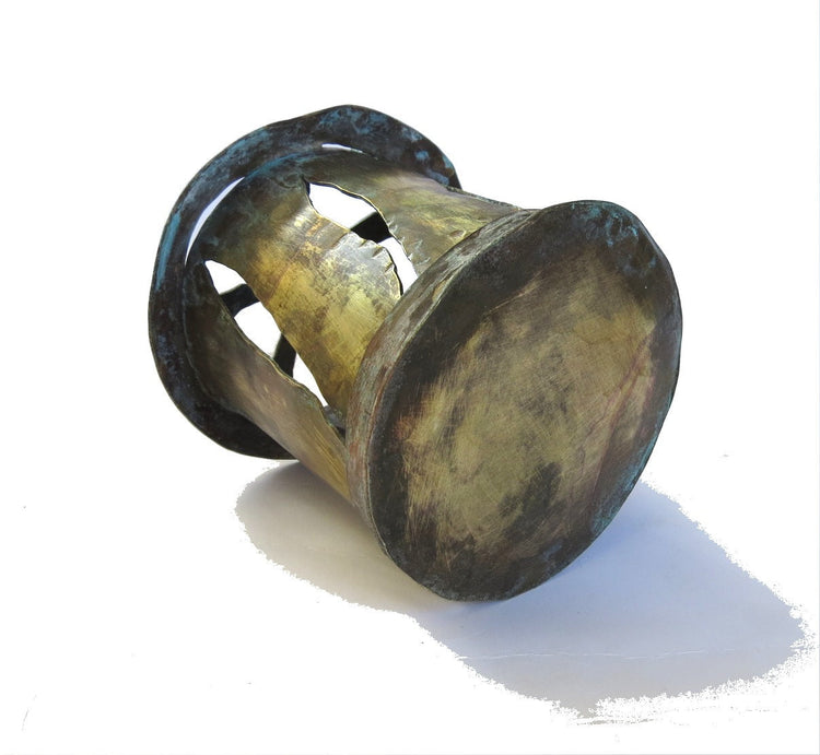Rustic candle holder. Vintage lantern. Candle lantern. Rustic lantern. Copper candle holder. Farmhouse candle holder. Small lantern.