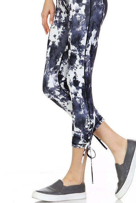 Lace-Up Capri Leggings, Workout Leggings, Pilates Leggings, Yoga Leggings, Fashion Leggings