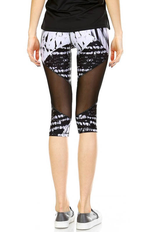 Knee Length Workout Leggings, Pilates Leggings, Workout Leggings, Yoga Leggings, Summer Leggings, Fashion Mesh Leggings, Stylish Leggings
