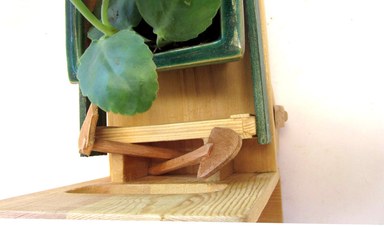Plant holder. Plant stand. Gardening gift. Wood truck. Pick up truck. Natural wood plant stand. Gardner's pick up truck plant holder.