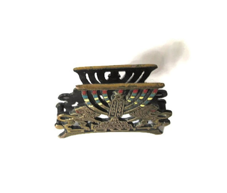 Star of david napkin holder vintage. Jewish gift. Letter holder. Mail holder. Home office desk. Brass letter holder. True vintage.