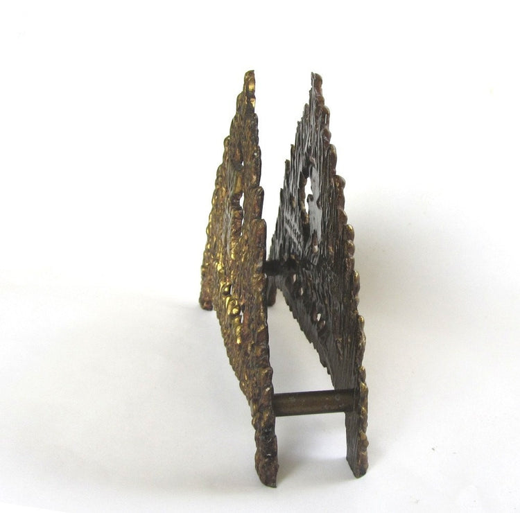 Napkin holder vintage. Letter holder. Mail holder. Home office desk. Brass letter holder. Jerusalem and menorah. True vintage.