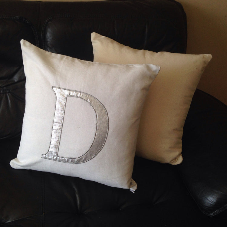 Personalized Pillows, Personalized silver throw pillows, monogram pillow, Alphabet cushion cover-letter throw pillows