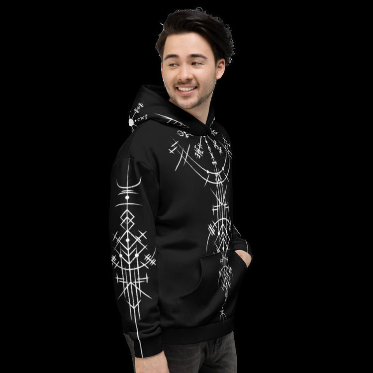 Sudadera vikinga: amuleto de runas nórdicas, ropa pagana