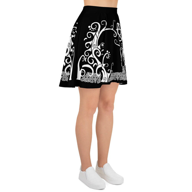 Witch Skater Skirt: Gothic Pagan Pentagram Clothing