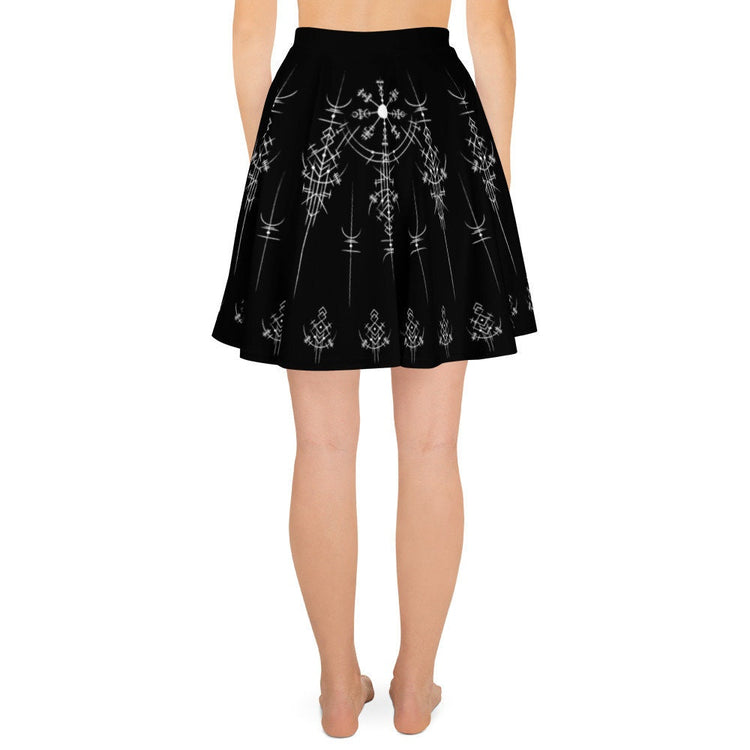 Norse Witch Skirt, Runic Viking Skater Skirt: Nordic Pagan Clothing