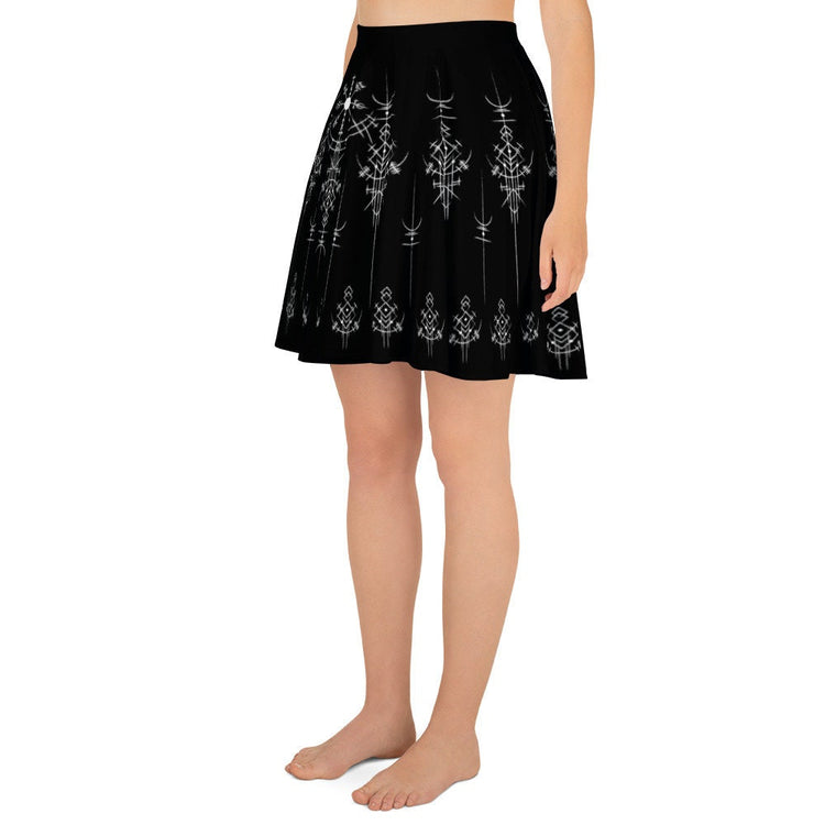 Norse Witch Skirt, Runic Viking Skater Skirt: Nordic Pagan Clothing