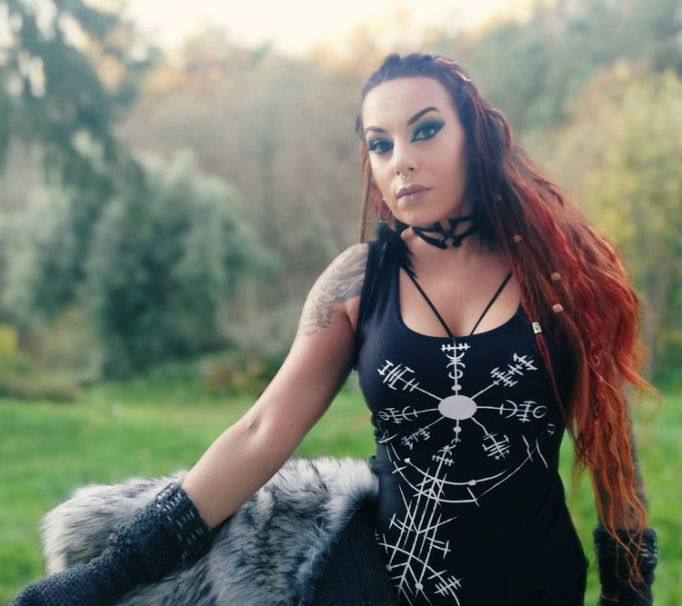 Viking Dreamcatcher Dress: Norse Pagan Runes, Fitted Style