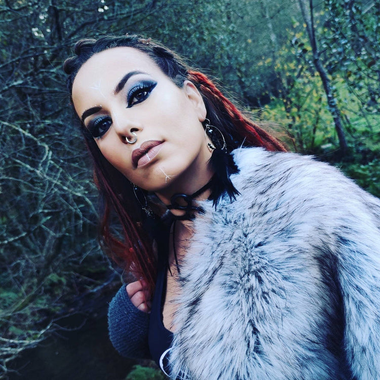 Norse Fur Viking Shoulder Cape with Brooches, Norse Wedding Mantle