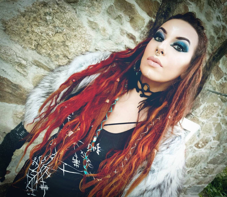 Norse Fur Viking Shoulder Cape with Brooches, Norse Wedding Mantle