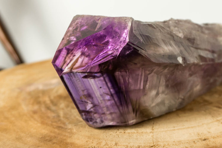 Dragon Tooth Amethyst, Raw and Natural Bahia Amethyst Scepter, Perfectly Formed Phantom Amethyst, Deep Purple, XL (12 in) 910g - 2.0 lb