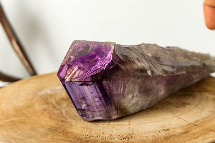 Dragon Tooth Amethyst, Raw and Natural Bahia Amethyst Scepter, Perfectly Formed Phantom Amethyst, Deep Purple, XL (12 in) 910g - 2.0 lb