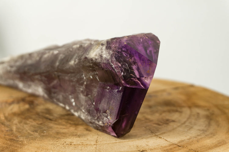Dragon Tooth Amethyst, Raw and Natural Bahia Amethyst Scepter, Perfectly Formed Phantom Amethyst, Deep Purple, XL (12 in) 910g - 2.0 lb