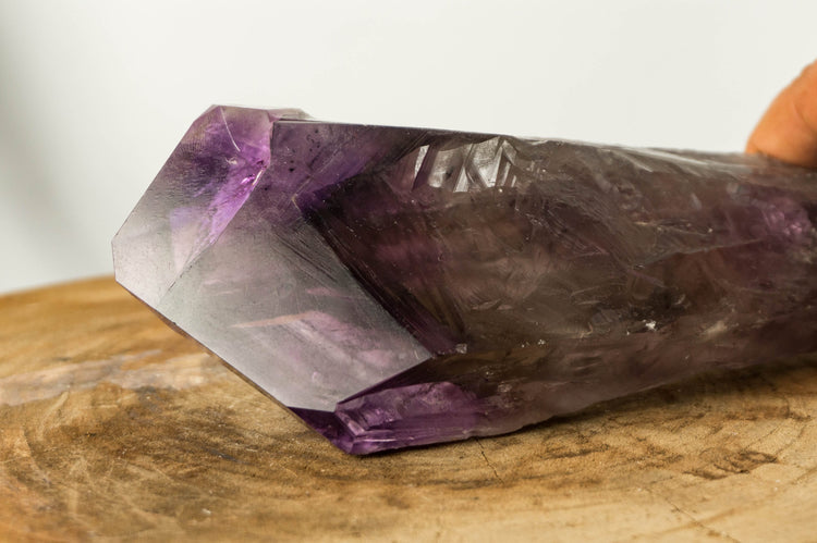 Dragon Tooth Amethyst, Raw and Natural Bahia Amethyst Scepter, Perfectly Formed Phantom Amethyst, Deep Purple, XL (12 in) 910g - 2.0 lb