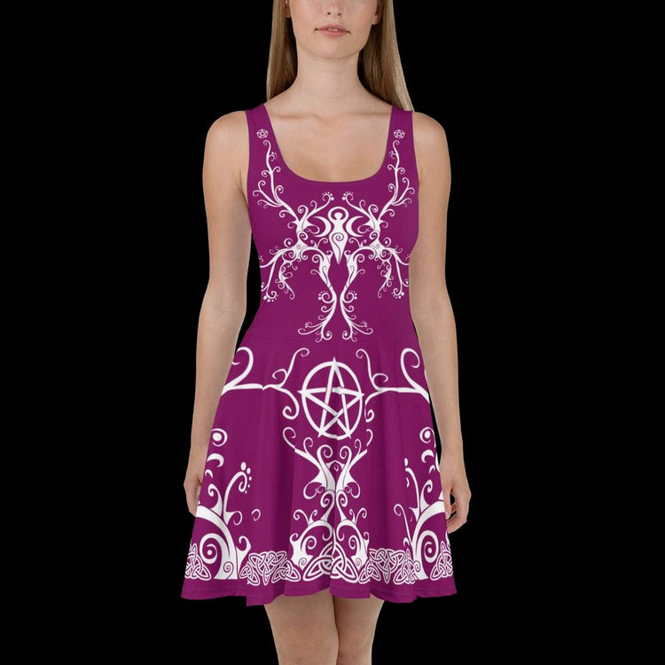 Pentagram Witch Dress: Celtic Pagan Goth Skater Dress