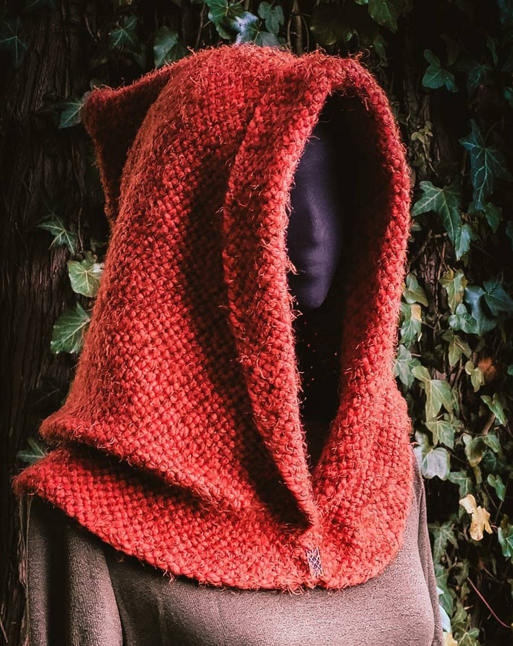 Handwoven Autumn Hood, Norse Witch, Larp, Viking Wedding