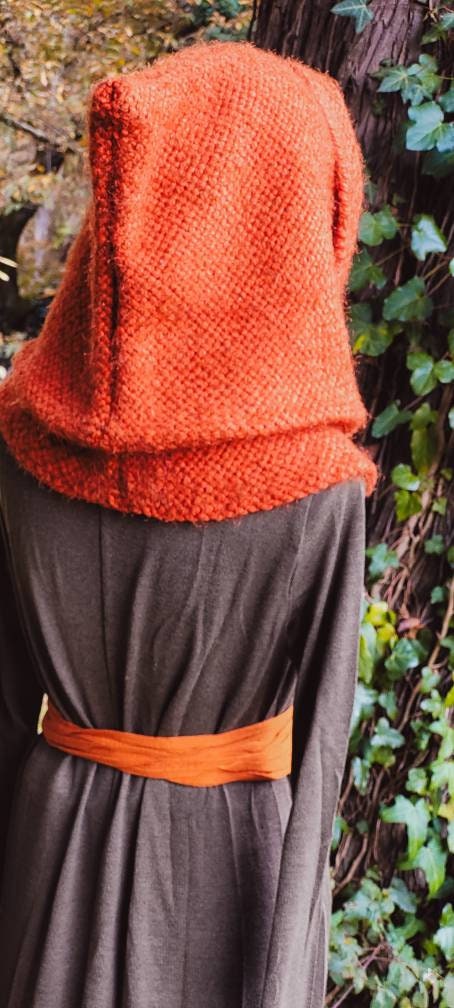 Handwoven Autumn Hood, Norse Witch, Larp, Viking Wedding