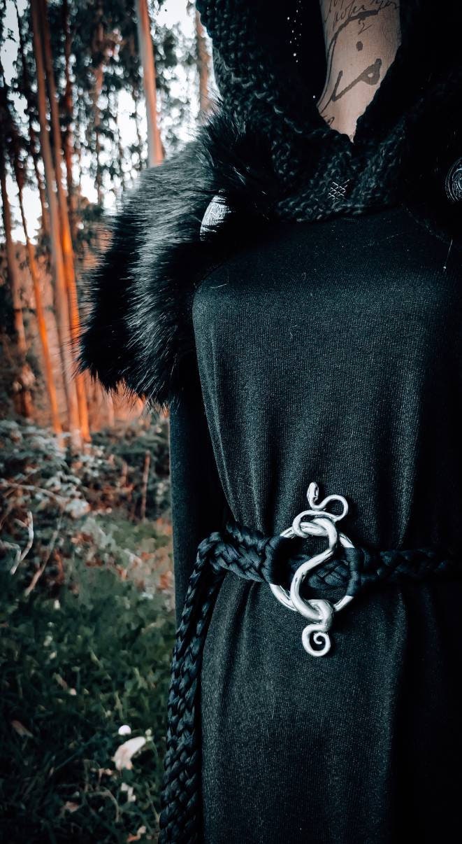 Lilith Serpent Belt: Gothic Pagan Recycled Fabric Amulet