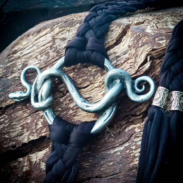 Lilith Serpent Belt: Gothic Pagan Recycled Fabric Amulet