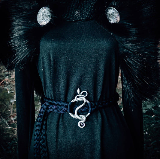 Lilith Serpent Belt: Gothic Pagan Recycled Fabric Amulet