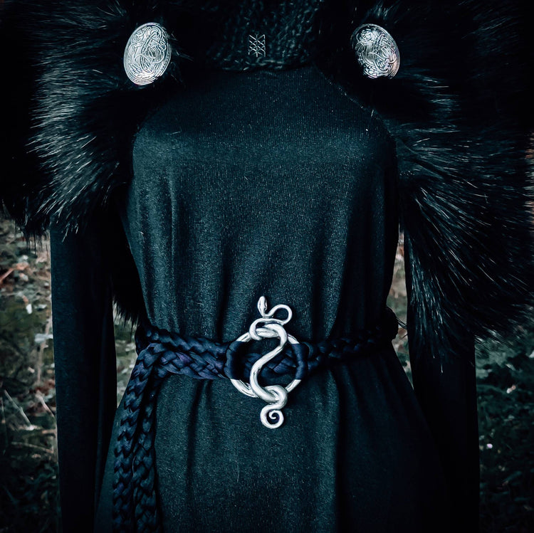 Lilith Serpent Belt: Gothic Pagan Recycled Fabric Amulet