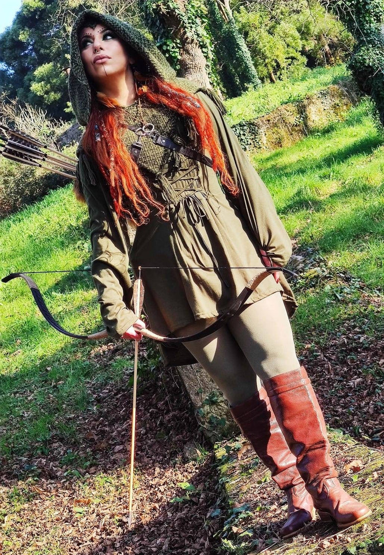 Viking Hood, Handwoven Skjoldehamn  Nordic clothing