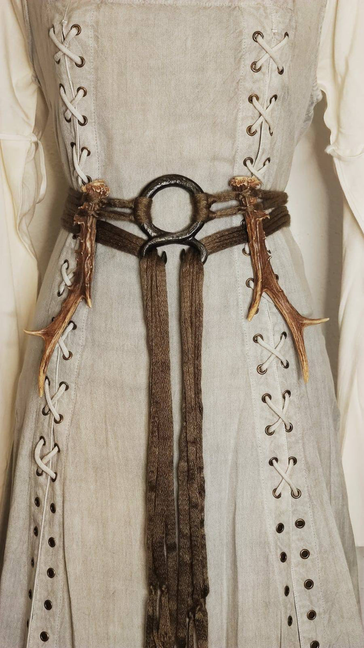 Norse Witch Belt: Viking Pagan Amulet with Antlers