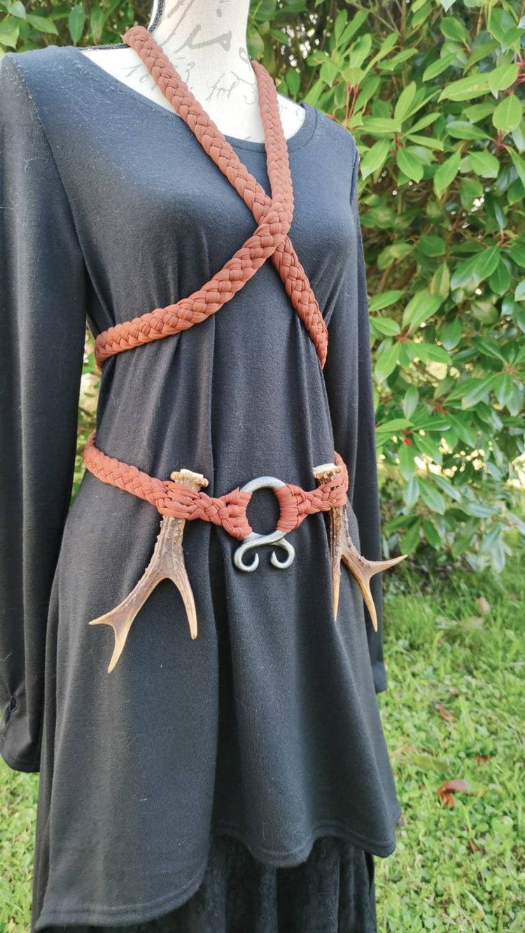 Cinturón vikingo personalizado para Ivawgeoff, cruz de troll dorada, tamaño grande, verde oscuro