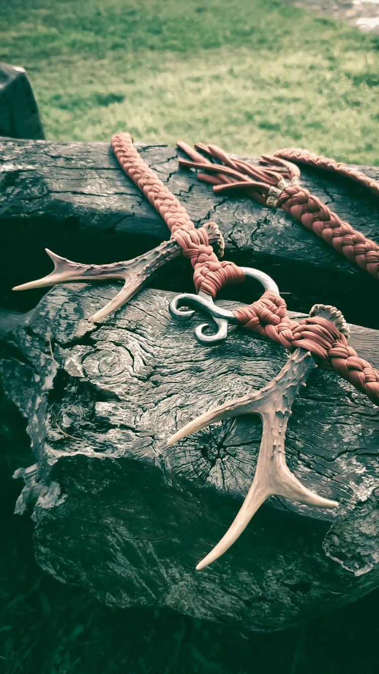 Handwoven Norse Witch Belt: Braided Viking Costume with Deer Antlers