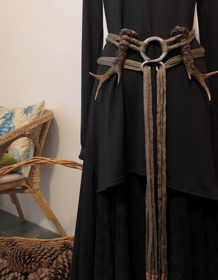 Handmade Norse Antler Belt: Pagan Witch, Larp, Viking Amulet