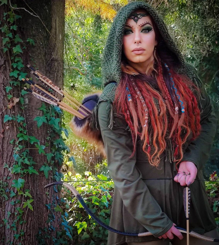 Viking Hood, Handwoven Skjoldehamn  Nordic clothing