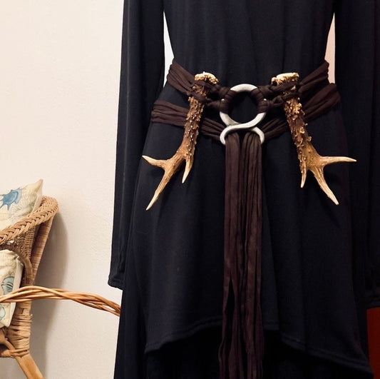 Handmade Norse Antler Belt: Pagan Witch, Larp, Viking Amulet