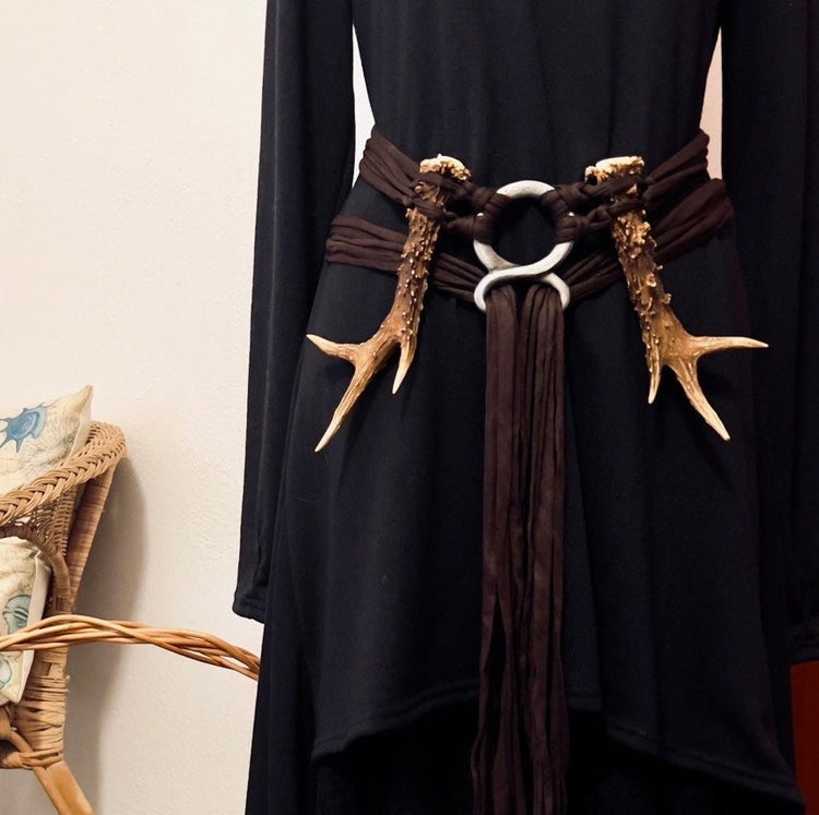 Handmade Norse Antler Belt: Pagan Witch, Larp, Viking Amulet
