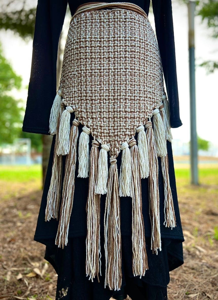 Nordic Shaman Shawl: Harvest Witch Belt, Vegan Antler Amulet