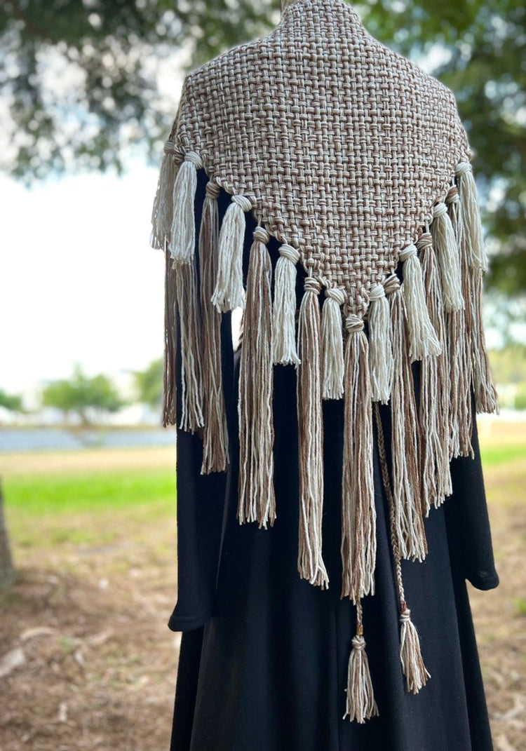 Nordic Shaman Shawl: Harvest Witch Belt, Vegan Antler Amulet