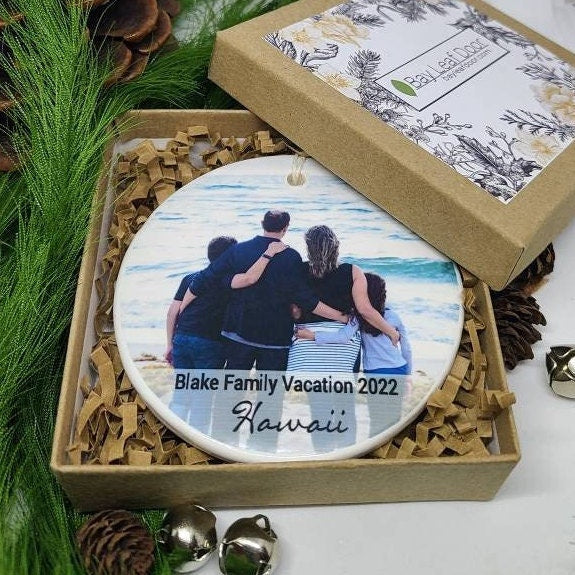 Ornament Vacation, Family Vacation, Personalized Ornament, Custom Christmas Ornament - family vacation photo ornament