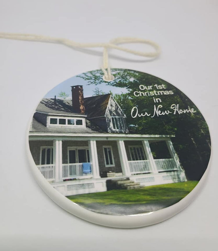 qwe Ornament New Home, Custom, Personalized, Real Estate, Our New Home Ornament, 1st Home - your new home photo and the year