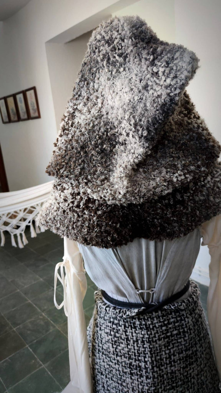 Handmade Yule Witch Hood: Oversized Wool Norse Viking Hood