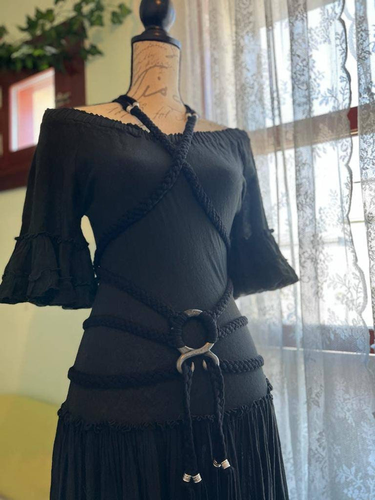 Organic Cotton Cottage Witch Dress Set: Norse Wedding Harness Belt