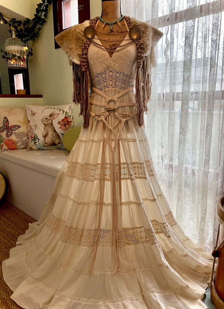 Princess of North Wedding Set, Organic Cotton Norse Viking Gown