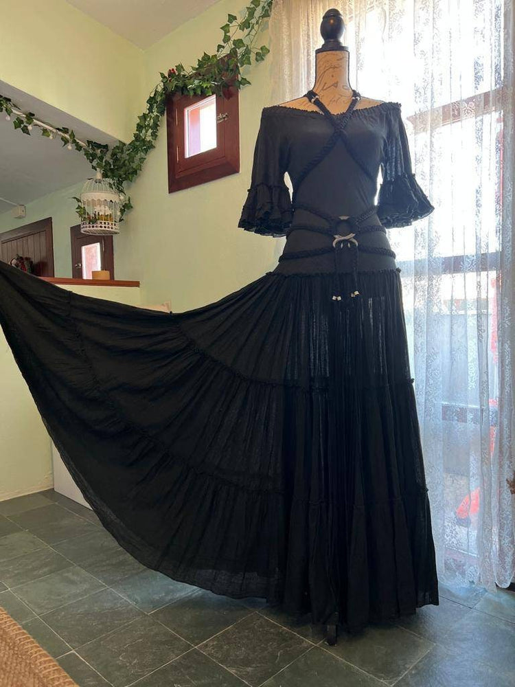 Organic Cotton Cottage Witch Dress Set: Norse Wedding Harness Belt