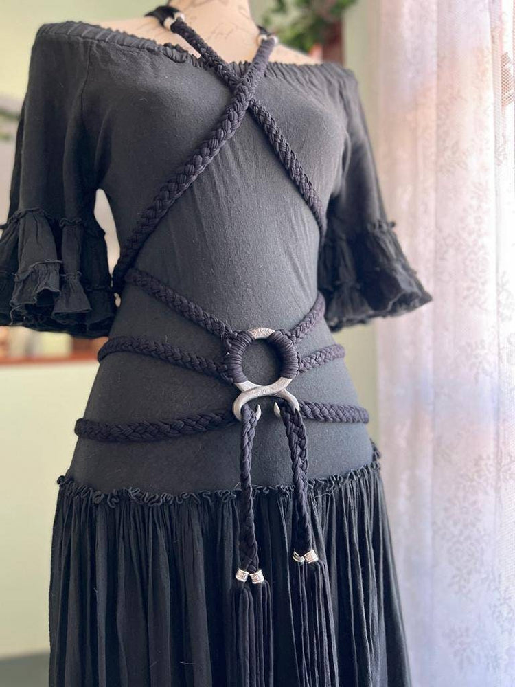 Organic Cotton Cottage Witch Dress Set: Norse Wedding Harness Belt