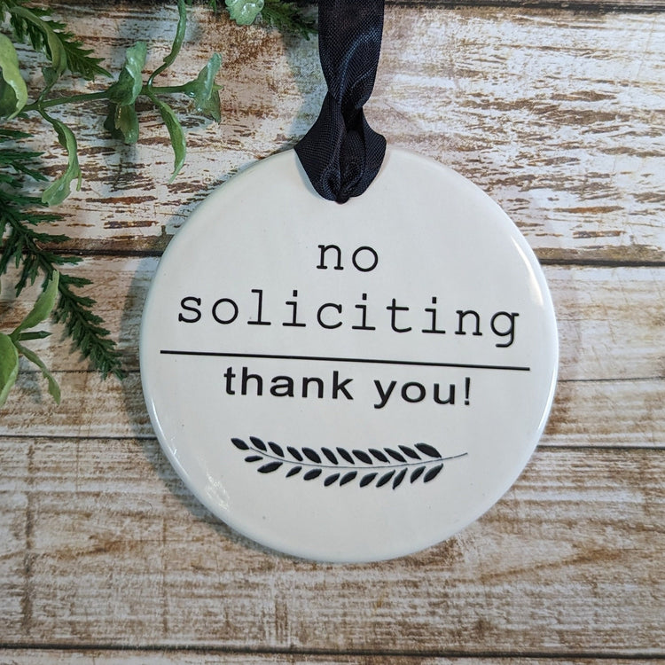 Sign No Soliciting, No Soliciting Sign, Ceramic Sign, Do Not Knock Sign - different sizes and styles available