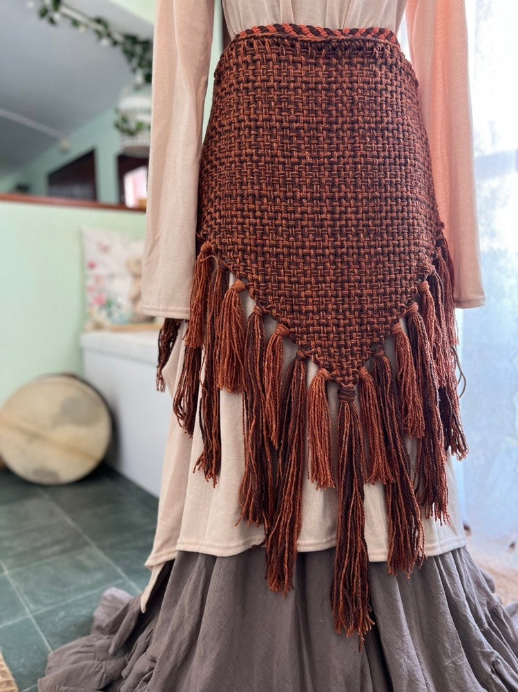 Handmade Norse Shaman Shawl: Autumn Witch Ritual Set