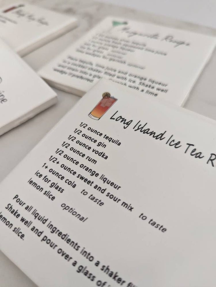 Drink Recipe sign, bar sign, CUSTOM recipe, easel sign, tile sign - easel included, your color choice