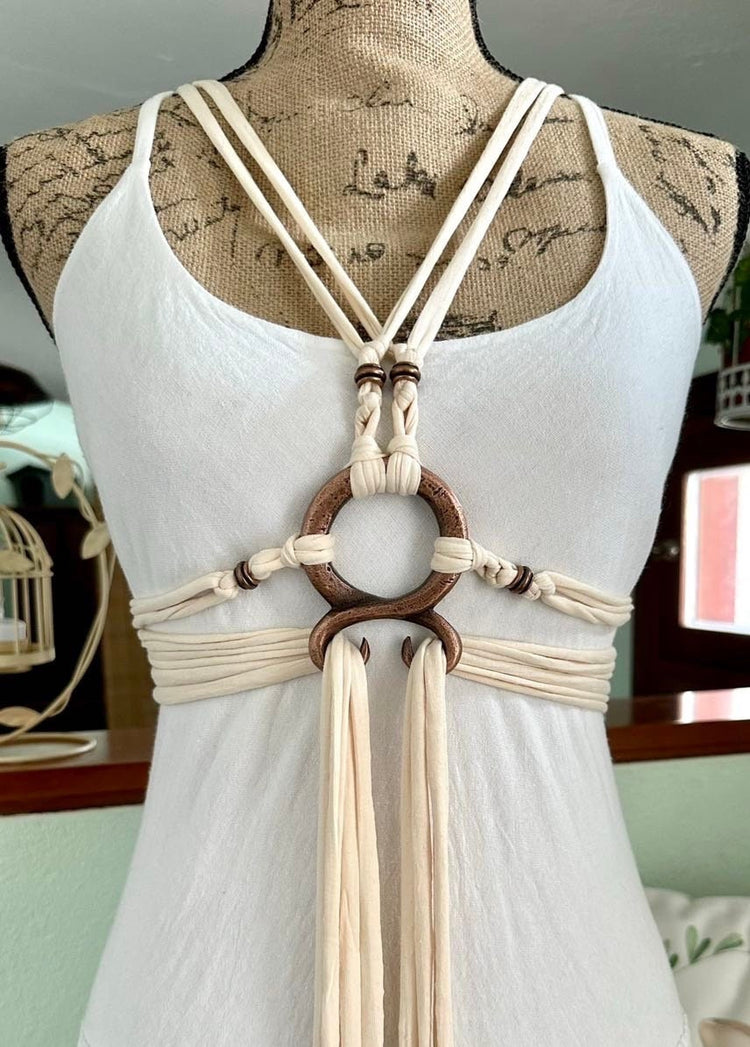 Handfasting Dress: Organic Cotton Wedding Gown with Völva Harness
