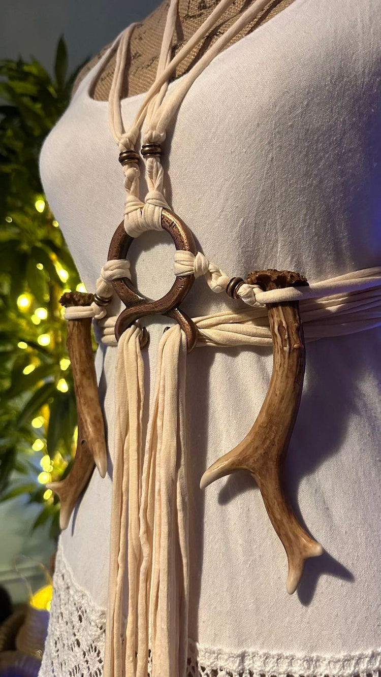 Handfasting Dress: Organic Cotton Wedding Gown with Völva Harness