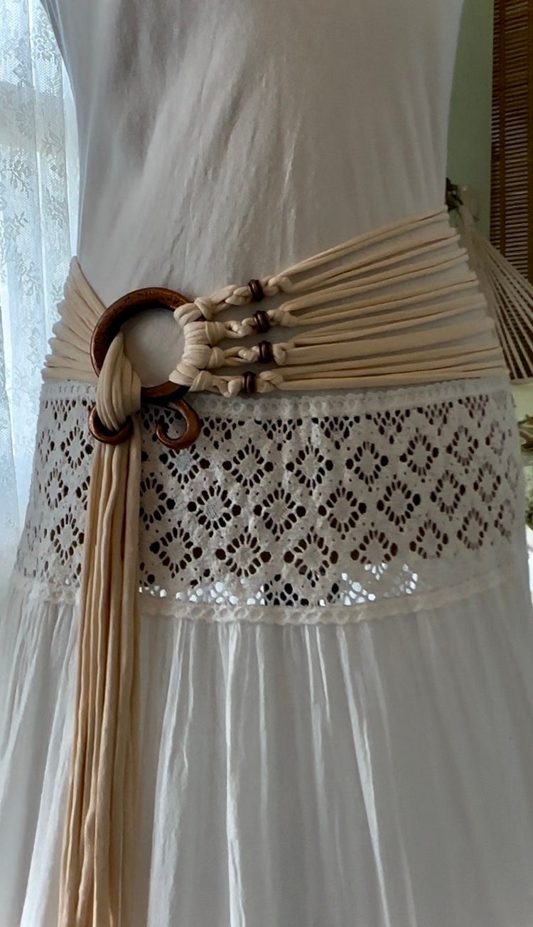 Handfasting Dress: Organic Cotton Wedding Gown with Völva Harness